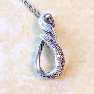 1/10 CT TW Diamond Sterling Silver Pendant Necklace New in Box w/ Attached Tags